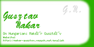 gusztav makar business card